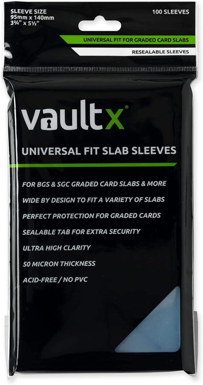 100 Vault X Graded Trading Card Slab Sleeves for Universal Fit for BGS, SGC, ACE Cases and More