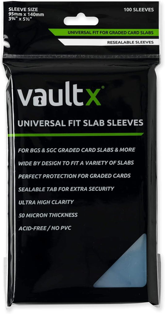 100 Vault X Graded Trading Card Slab Sleeves for Universal Fit for BGS, SGC, ACE Cases and More