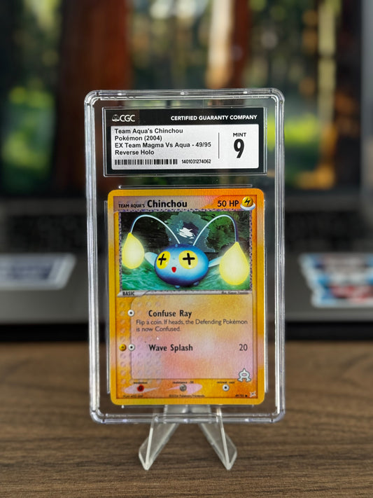 Team Aqua's Chinchou
Pokémon (2004)
EX Team Magma Vs Aqua - 49/95
Reverse Holo CGC9